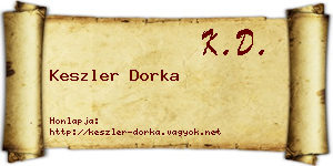 Keszler Dorka névjegykártya